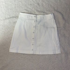White Button Up Mini-Skirt